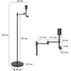 Image de Steinhauer Lampe sur pied Stang, lampe de lecture LED, tressage noir/naturel