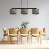 Image de Steinhauer Suspension Stang, tressage noir/naturel, 3 lampes
