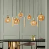 Image de Steinhauer Suspension Bollique, laiton, à 9 lampes longues, verre, métal