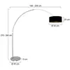 Image de Steinhauer Lampadaire courbé Sparkled Light acier/noir-doré 240 Chintz