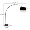 Image de Steinhauer Lampadaire courbé Sparkled Light noir/noir-doré, 240 cm