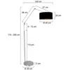 Image de Steinhauer Lampadaire Prestige Chic couleur acier/noir-or Hauteur 250 cm