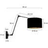 Image de Steinhauer Applique murale Prestige Chic noir/noir-doré Portée 90 cm