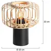 Image de Steinhauer Lampe à poser Bloeba, noir/naturel, métal, bois, E27