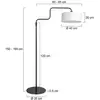 Image de Steinhauer Lampadaire Bloeba, noir/blanc, hauteur 165 cm, lin