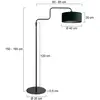 Image de Steinhauer Lampadaire Bloeba, noir/vert, hauteur 165 cm, velours