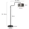 Image de Steinhauer Lampadaire Bloeba, noir/argent, hauteur 165 cm, velours