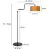 Image de Steinhauer Lampadaire Bloeba, noir/doré, hauteur 165 cm, velours