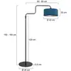 Image de Steinhauer Lampadaire Bloeba, noir/bleu, hauteur 165 cm, velours