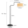 Image de Steinhauer Lampadaire Bloeba, noir/marron, hauteur 165 cm, jonc de mer