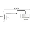 Image de Steinhauer Applique murale Bloeba, noir/blanc, portée 140 cm, lin