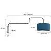 Image de Steinhauer Applique murale Bloeba, noir/bleu, portée 140 cm, velours