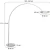 Image de Steinhauer Lampadaire arqué LED Ringlux, couleur acier, métal, CCT, variateur d'intensité