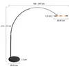 Image de Steinhauer Lampadaire arqué LED Ringlux, noir/or, métal, CCT, variateur d'intensité