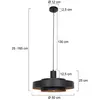 Image de Steinhauer Suspension Flinter, décor bois, métal, Ø 50 cm, E27
