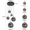Image de Steinhauer Suspension LED Bollique, à 5 lampes. ronde, noir, verre