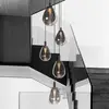 Image de Mexlite Suspension LED Glimsy, Ø 40 cm noir/gris fumé verre à 5 lampes