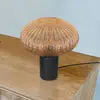 Image de Mexlite Lampe de table Bloeba, Ø 30 cm noir/ambre, verre