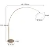 Image de Steinhauer Lampadaire courbé Sparkled Light bronze/blanc 240 cm Plastique