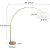 Image de Steinhauer Lampadaire courbé Sparkled Light bronze/blanc, 240 cm, soie