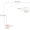 Image de Steinhauer Lampadaire courbé Sparkled Light crème/blanc, 240 cm, soie