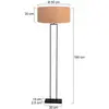 Image de Steinhauer Lampadaire à éclairage indirect Stang, noir/marron, hauteur 160 cm, liège