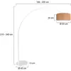 Image de Steinhauer Lampadaire courbé Sparkled Light, blanc/marron Hauteur 240 cm Liège