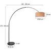 Image de Steinhauer Lampadaire courbé Sparkled Light, noir/marron, 240 cm, liège