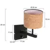 Image de Steinhauer Applique murale Stang, noir/marron, hauteur 25 cm, liège