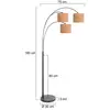 Image de Steinhauer Lampadaire Sparkled Light, noir/marron, 180 cm, liège, à 3 lampes.