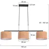 Image de Steinhauer Suspension Stang, noir/marron, longueur 140 cm, liège, à 3 lampes.