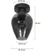 Image de Mexlite Plafonnier Bloeba, noir/gris fumé, Ø 15 cm, goutte en verre