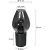 Image de Mexlite Lampe de table Bloeba, noir/gris fumé, Ø 15 cm, verre en forme de goutte