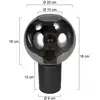 Image de Mexlite Lampe de table Bloeba, noir/gris fumé, Ø 20 cm, boule en verre