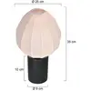 Image de Mexlite Lampe de table Bloeba, blanc/noir, Ø 25 cm, lin/métal