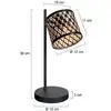 Image de Mexlite Lampe à poser Sumba, noire, bambou naturel/noir, E14