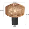 Image de Anne Light Lampe à poser Bloeba, noire, revêtement en corde marron, Ø 23 cm