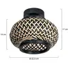 Image de Steinhauer Plafonnier Bloeba, noir, tressage de bambou, Ø 22,5 cm