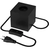 Image de CALEX Lampe de Table Cube, E27, Noir, Sans Ampoule, Max 40W, câble 1.8M avec interrupteur