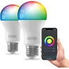 Image de CALEX Lot de 2 Smart Ampoules LED A60 E27 RGB CCT WiFi, 806lm, 9,4W, Alexa/Google/Siri, 16M couleurs, blancs 2200-4000K, dimmable, musique, scénarios, sans pont, WiFi 2.4GHz