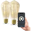 Image de CALEX Ampoule Filament Dorée ST64 E27 CCT WiFi, 7W 806lm, Alexa/Google/Siri, Blancs 1800-3000K, dimmable, scénarios, sans pont, WiFi 2.4GHz (2)