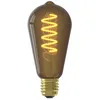 Image de CALEX Ampoule LED Filament Spirale E27, Source lumineuse Vintage Rustique, Finition Ambre foncé naturelle, Edison Rétro ST64, Lumière blanche chaude dimmable 1800K, 4W 100 Lumens