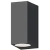 Image de CALEX Applique Bidirectionnelle GU10 pour Extérieur, Luminaire Design Rectangulaire, Coloris Anthracite, IP54 Étanche, Éclairage Downlight LED IP54, ampoules non fournies