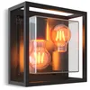 Image de CALEX Applique LED Bologna, 2x E27, IP44 Luminaire extérieur, Étanche aux Éclaboussures, Noir, Aluminium, Style Industriel et Moderne