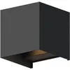 Image de CALEX Applique Murale LED Kubus, Luminaire Extérieur, Noir, Bidirectionnel, 7W Lumière Blanche Chaude, Faisceau Lumineux Réglable