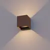 Image de Calex Applique d'extérieur LED Cube, up/down, hauteur 10 cm, brun rouille