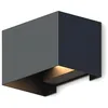 Image de CALEX Applique Murale LED Rectangulaire, Luminaire Extérieur, Noir, bidirectionnel, 7W Lumière Blanche Chaude, Faisceau Lumineux Réglable
