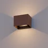 Image de CALEX Applique Murale LED Rectangulaire, Luminaire Extérieur, Coloris Rouille, bidirectionnel, 7W Lumière Blanche Chaude, Faisceau Lumineux Réglable