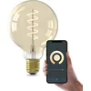 Image de CALEX Ampoule Filament Dorée Globe G95 E27 CCT WiFi, 7W, Alexa/Google/Siri, Blanc Chaud 1800-2700K, dimmable, scénarios, sans pont, WiFi 2.4GHz
