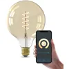 Image de CALEX Ampoule Filament Dorée Globe G125 E27 CCT WiFi, 7W, Alexa/Google/Siri, Blanc Chaud 1800-2700K, dimmable, scénarios, sans pont, WiFi 2.4GHz
